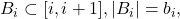 B_i \subset [i,i+1], |B_i| = b_i,