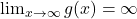\lim_{x \to \infty} g(x) = \infty