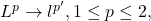 L^p \to l^{p'}, 1 \leq p \leq 2,