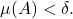 \mu(A)<\delta.